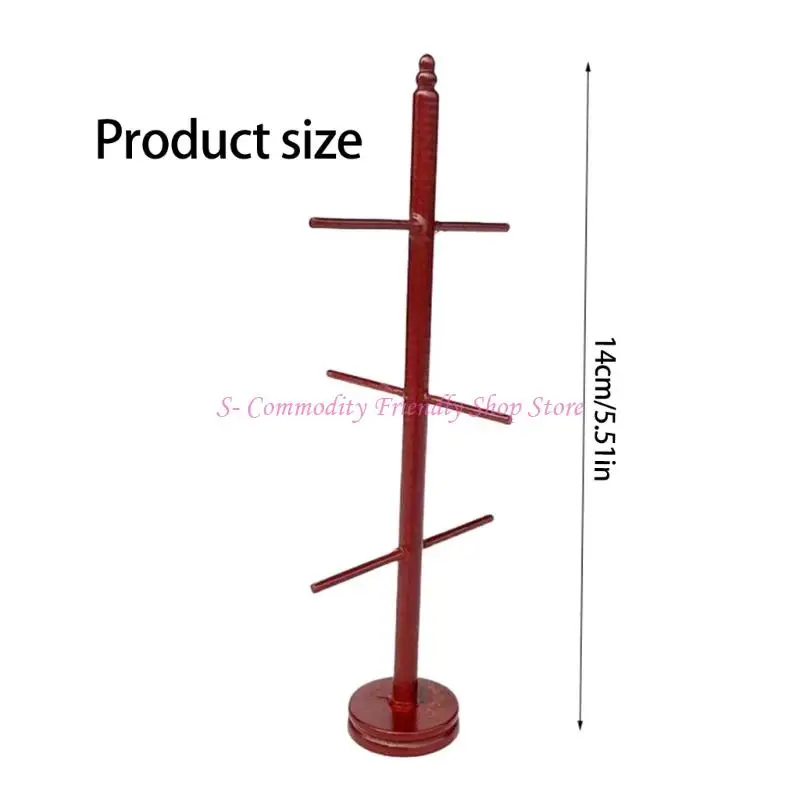 85AE Antique 1/12 Nhà Búp Bê Móc Nhà Tổ Chức Đồ Nội Thất Thu Nhỏ Giá Áo Tượng