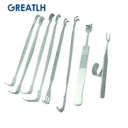 Stainless Steel Eyelid Hook Tool Double Head Eyelid Retractors Double Head Eyelid Pull Hook Ophthalmic Instrument