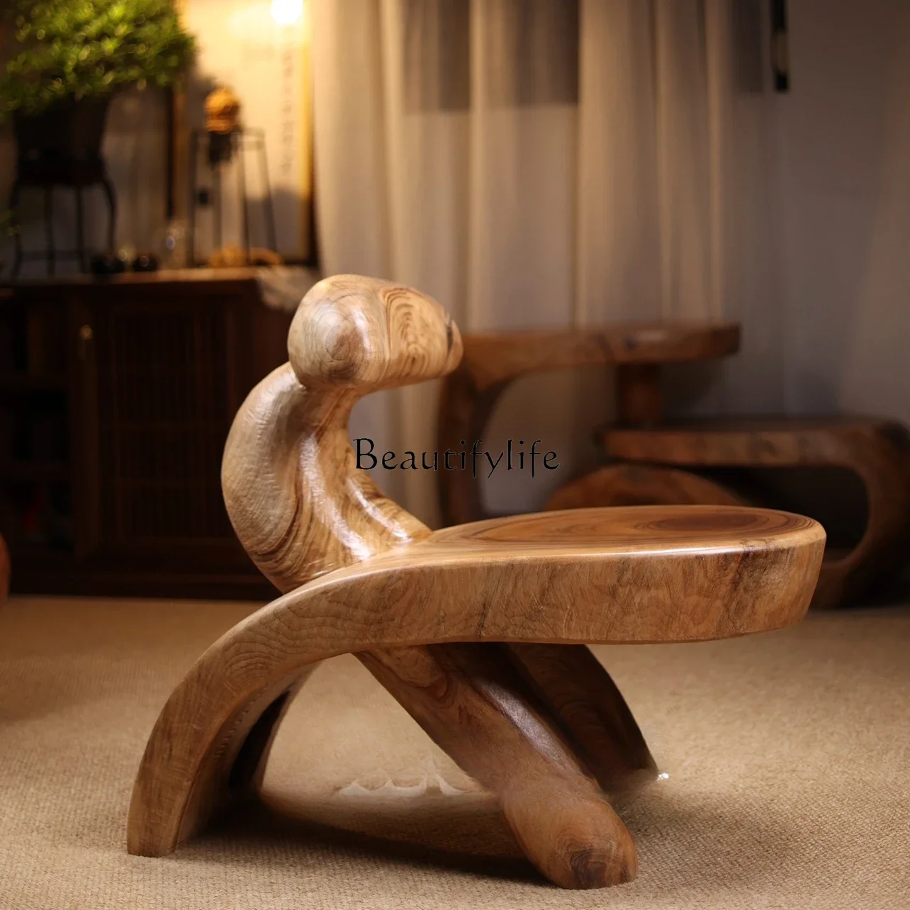 

Walnut Back Chair Hotel Camphor Wood Famous Stool Dump Home Shoe Change Stool