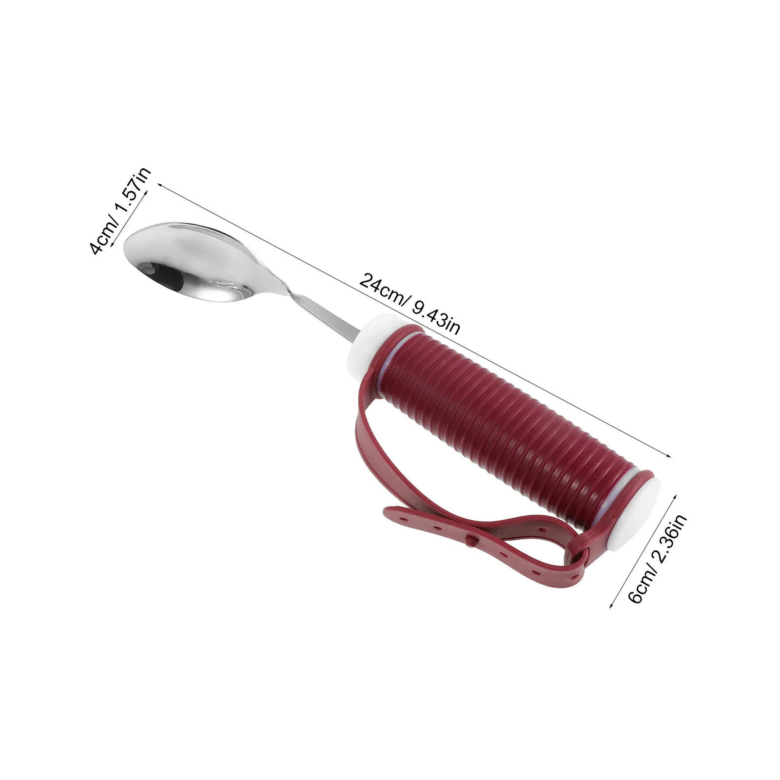 Adaptive Utensils Elderly Easy Grip Bendable Spoon Non-Slip Silicone Loop Eating Aid Arthritis Hand Tremors Weak Grip Dishwasher