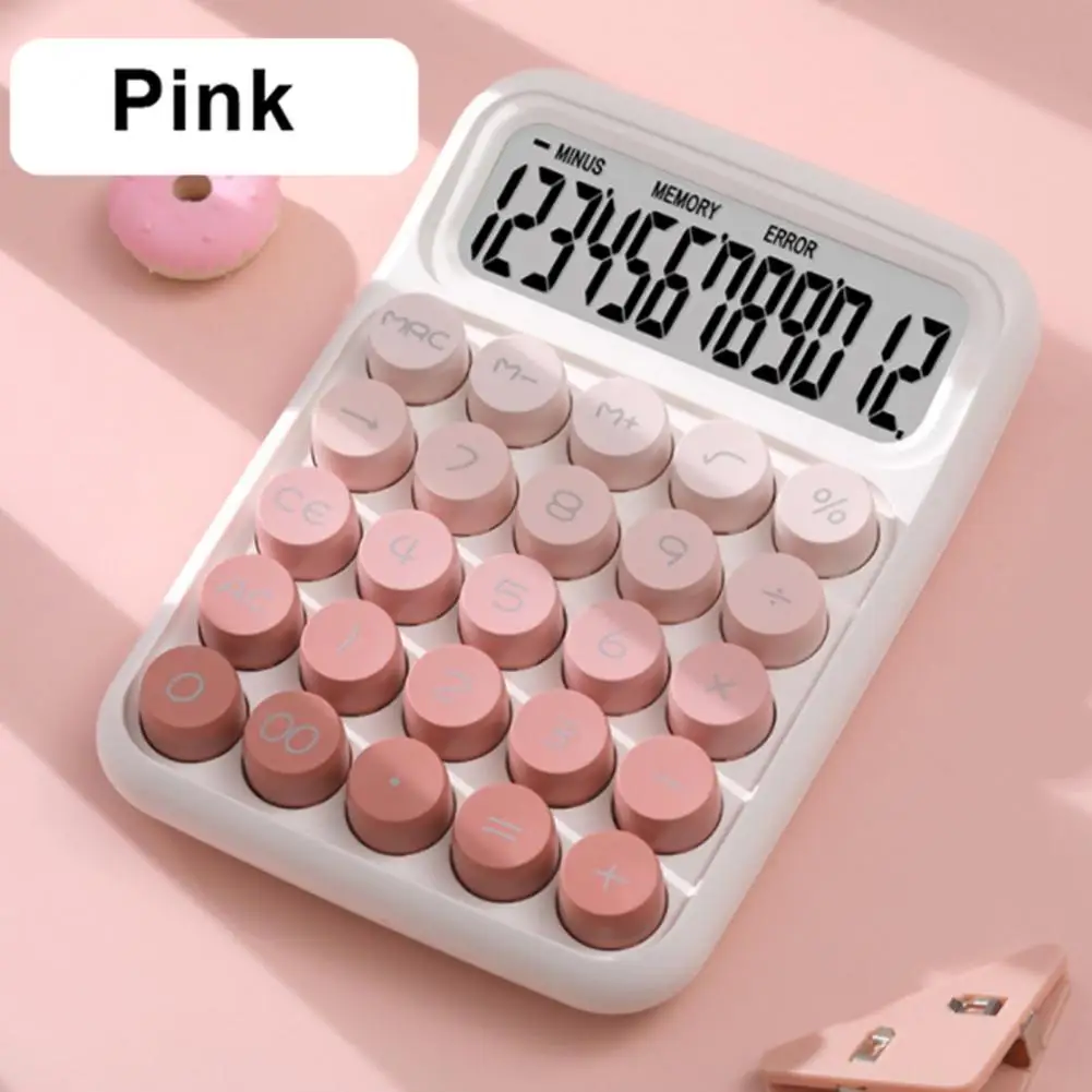 Retro Typewriter Calculator Fast Accurate Typing Calculator Vintage Gradient Color Mechanical Calculator with Lcd for Home