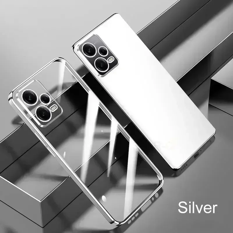 Luxury Plating Bumper Clear Case For Xiaomi Redmi Note 12 Pro Plus 4g 5g Poco X5 X5pro Silicone Transparent Cover Note12 S 12pro