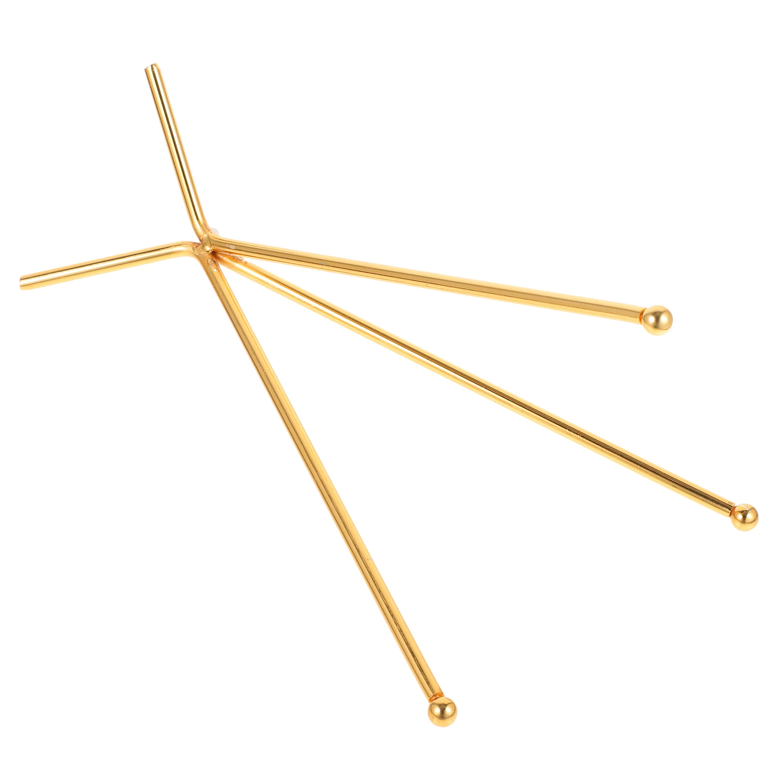 

Crystal Iron Tripod Stand 13x20cm Golden Desktop Decorative Stones Craft Display Rack Practical nament Holder
