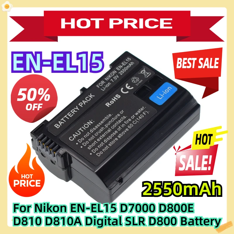 

For Nikon EN-EL15 D7000 D800E D810 D810A Digital SLR D800 Battery