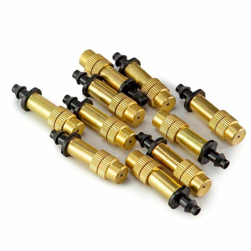 10 or 30 Piece Misting Nozzle Set for Garden Cooling Made of Copper and Engineering Plastics Fits 47mm Hollow Billet or PE Tube