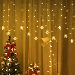 LED Curtain Garland on The Window USB Power Fairy Lights Festoon with Remote New Year Garland Led Lights Christmas Decoration