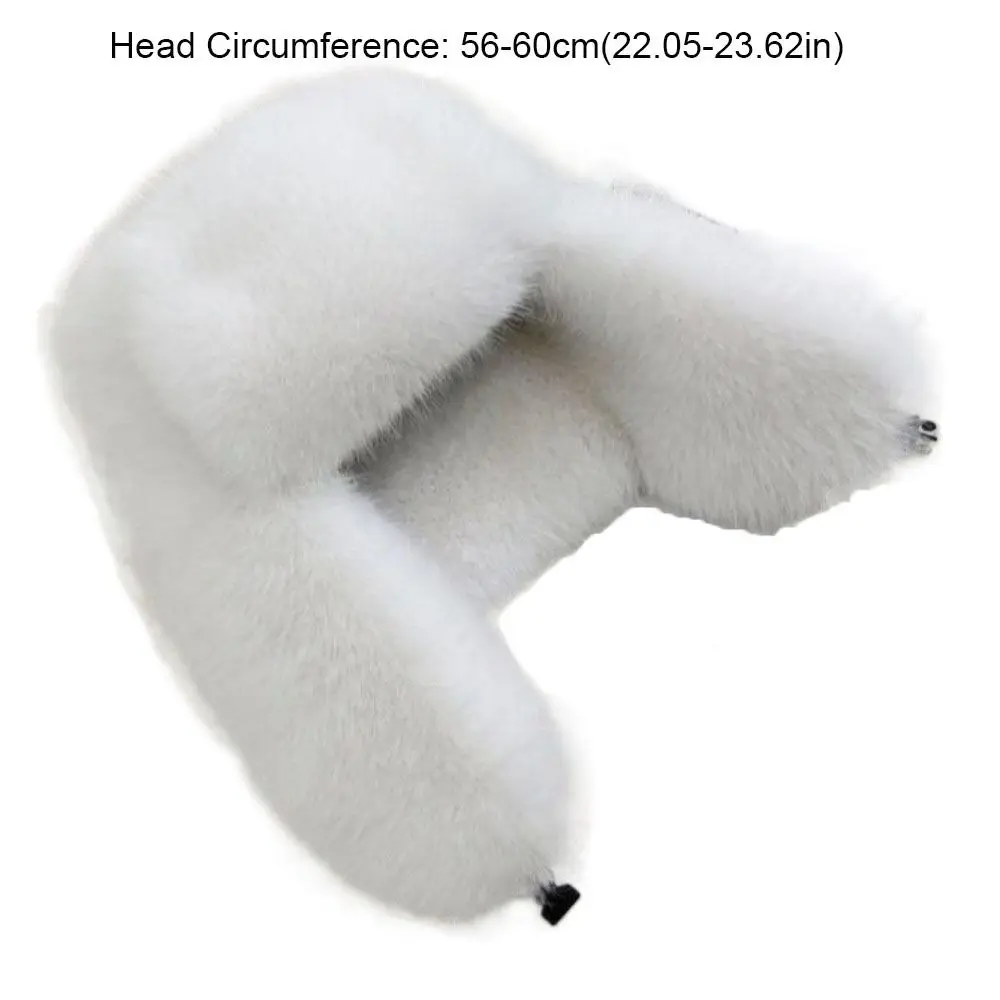 Zachte Faux Nertsenbont Pluche Lei Feng Hoed Verdikte Winddicht Skiën Pilot Hoed Gehoorbescherming Warm Houden Gehoorbescherming Cap Dames