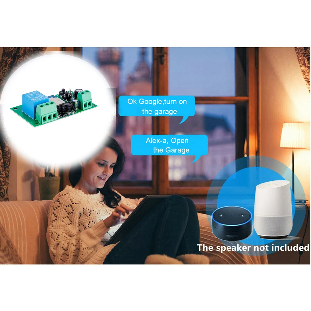 WLAN Smart-Schalter 1-Kanal 7-32V Mini WLAN-Lichtsteuerung 433 RF-Empfänger Tor- und Garagenöffner 10A Kompatibel mit Tuya App 1-Kanal-Relais – Detail 4