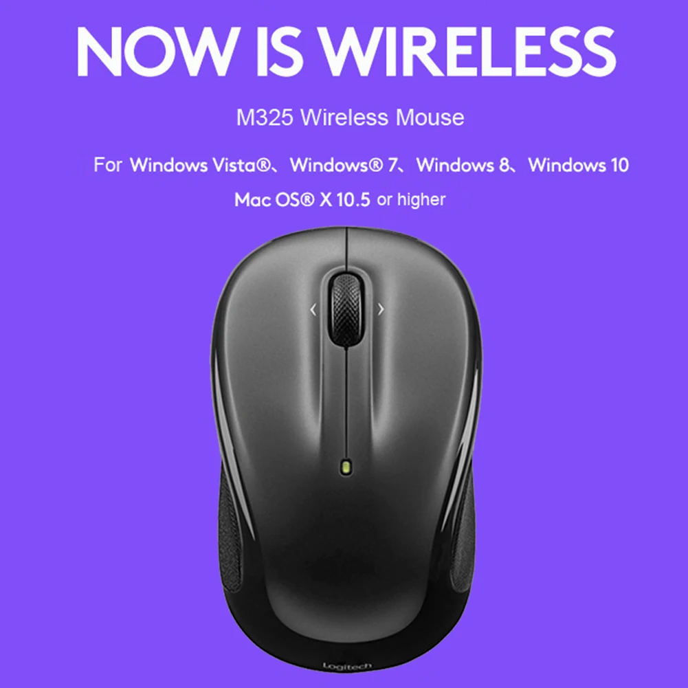 Logitech M325s M235 3 Buttons USB Wireless Mouse 1000 DPI 2.4G Unifying Receiver Mice Contour Shape And Texture Rubber Grip