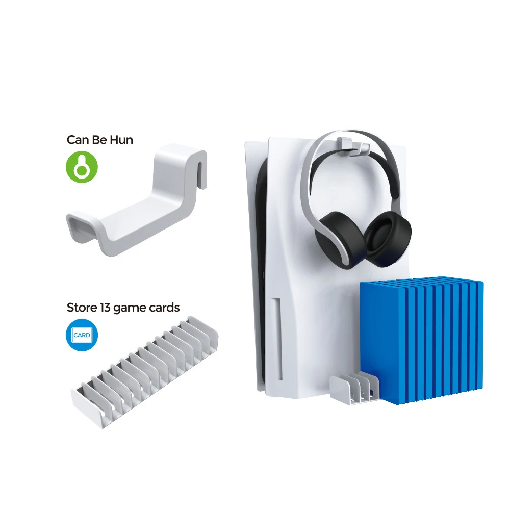 

100% New Game Console Hanging Bracket Discs Storage Display Stand For PS5 Headset Storage Rack Hanging Bracket Game Accessories