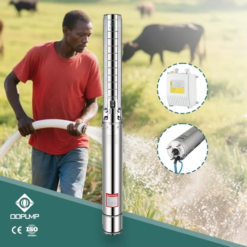 

QQPump 4SP5/52 7.Agriculture Pumping System 300M Stainless Steel Borehole Deep Well Water Submersible Pump