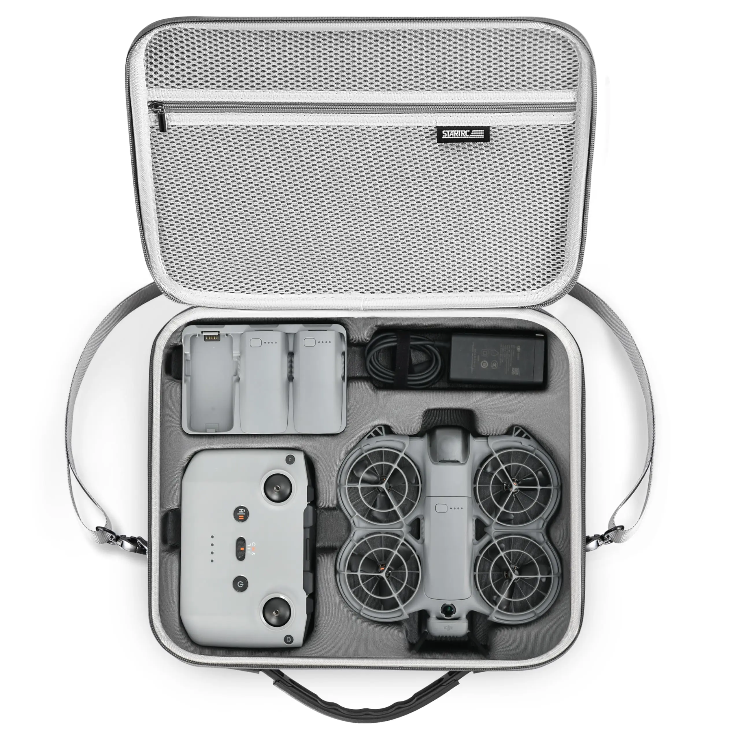 STARTRC Tragetasche für DJI Neo 2 Zubehör, Tragbare PU-Schutztasche für DJI Neo 2 Fly More Combo, Kompatibel mit RC-N3/RC-N Fernbedienung
