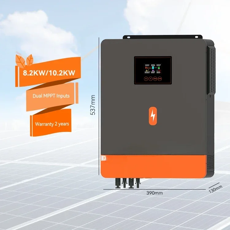 

PowMr 8.2KW 10.2KW 48V DC 220/230V AC Pure Sine Wave Solar Inverter Double MPPT On/Off Grid Solar Hybrid Inverter