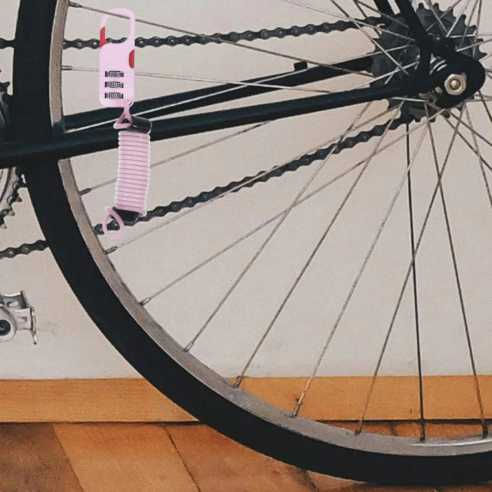 

Outdoor Bike Lock Anti-theft Combination Heavy Duty Cable Bicycle Pink Flexible