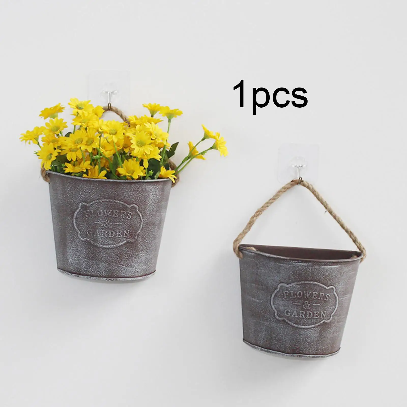 Wall Mounted Planter Wall Flower Pot Practical Vintage Indoor Half Circle Shaped Hanging Planter for Office Yard Dorm Garden
