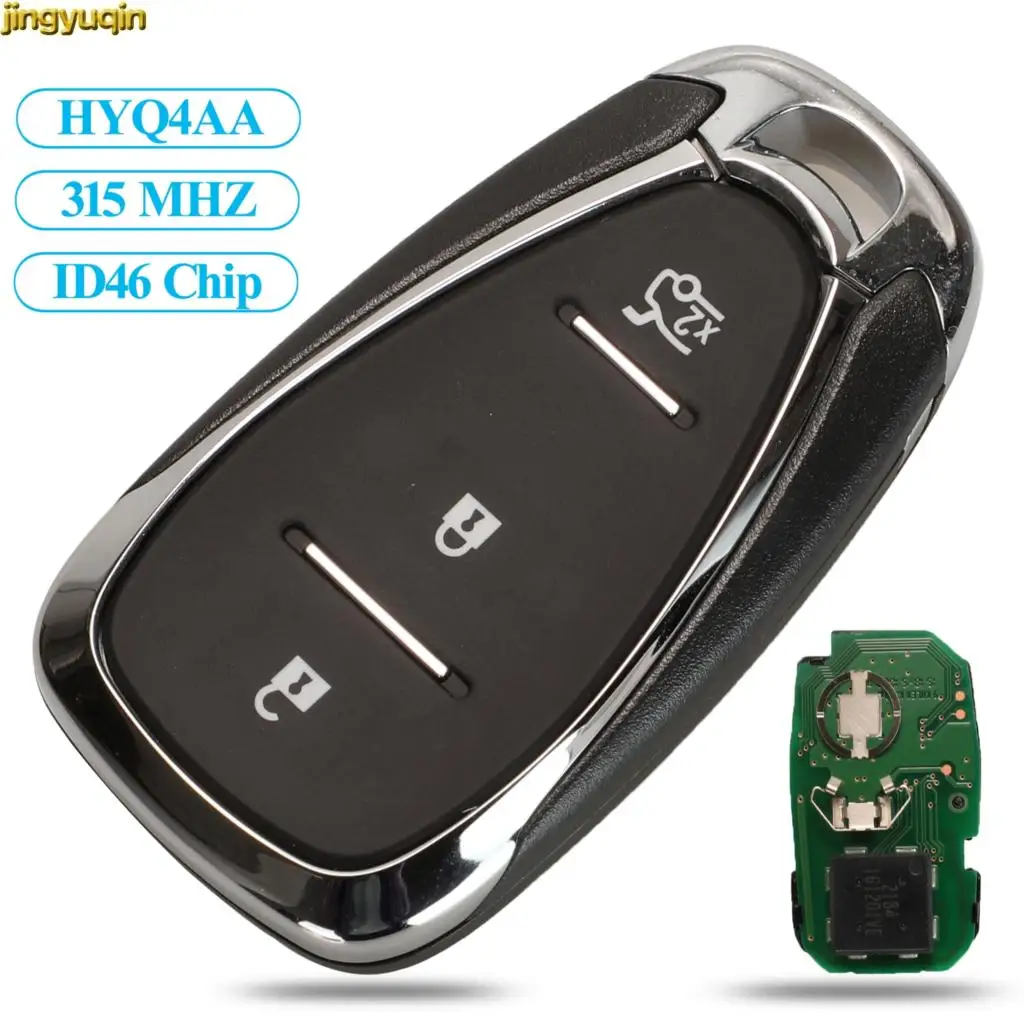 Jingyuqin Remote Full Smart Car Key Control HYQ4AA 315Mhz ID46 For Chevrolet Cruze Malibu Trax Equinox Keyless Entry 3 Button