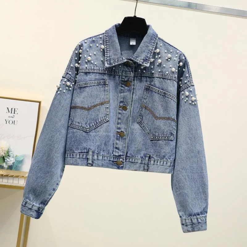 

Denim Coats Women Short Coat Turn Down Collar Jackets Y2k Streetwear Jeans Elegant Splice Casual Loose Regular Jacket 2025