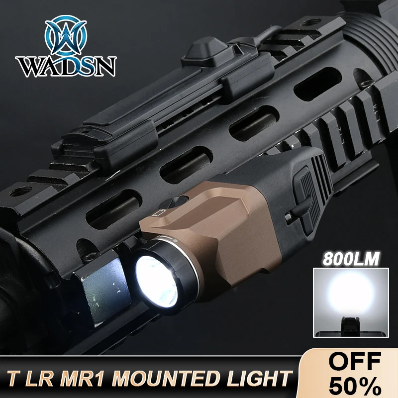 Tactical WADSN T  L RM1 Wepon Mount Flashlight Hunting 800LM Scout Light Airsoft LED White Light Dual Switch 20mm picatinny rail