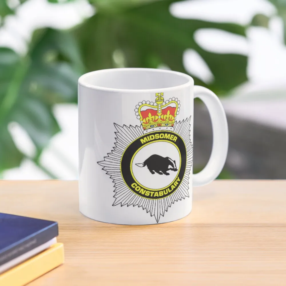 Midsomer Constabulary Police Badge Class  Mug Handle Round Image Cup Coffee Printed Design Drinkware Photo Picture Gifts Tea