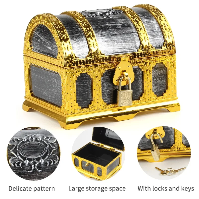 Zabawki meblowe Piracka skrzynka skarbów Antyczne przedmioty kolekcjonerskie Jinbao Plastikowe zabawki Interakcja rodziców i dzieci Udawaj, że bawisz się Hobby