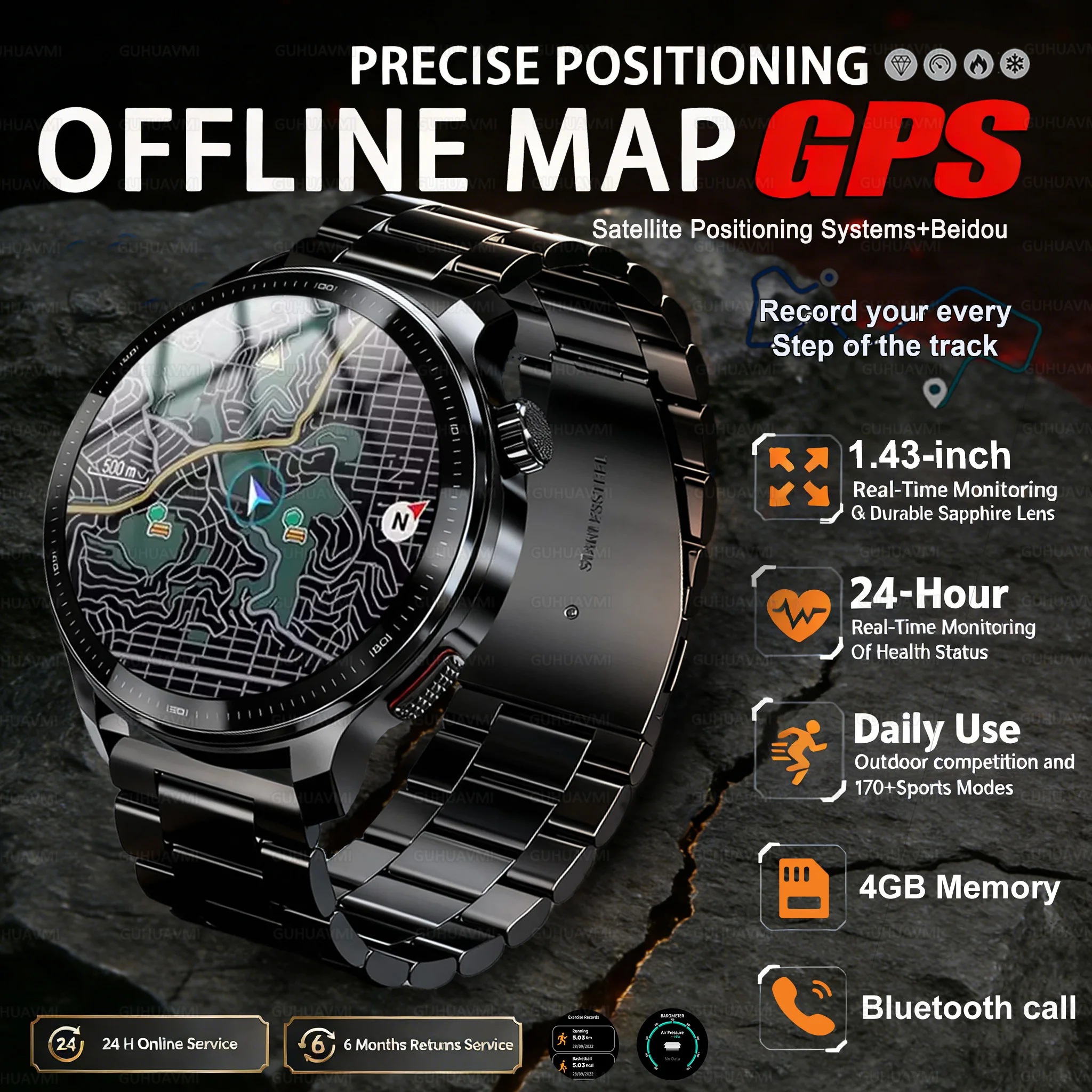 

Новые смарт-часы T-Rex3 2026 года для активного отдыха, военные, с офлайн-картами GPS, 4 ГБ памяти, водонепроницаемость 10 АТМ, компас, голосовые вызовы, спортивный браслет для мужчин