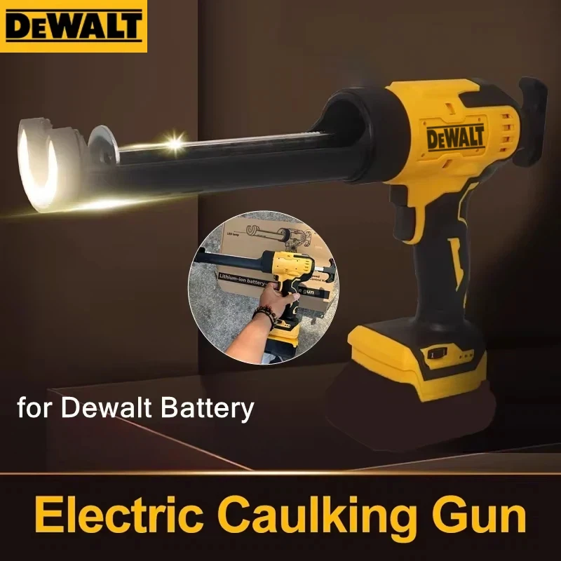 

DeWalt 6-Speed for Doors Windows Glass Sealant Adhesive Glue Gun 20V Cordless Electric Caulking Gun with LED Light Tool