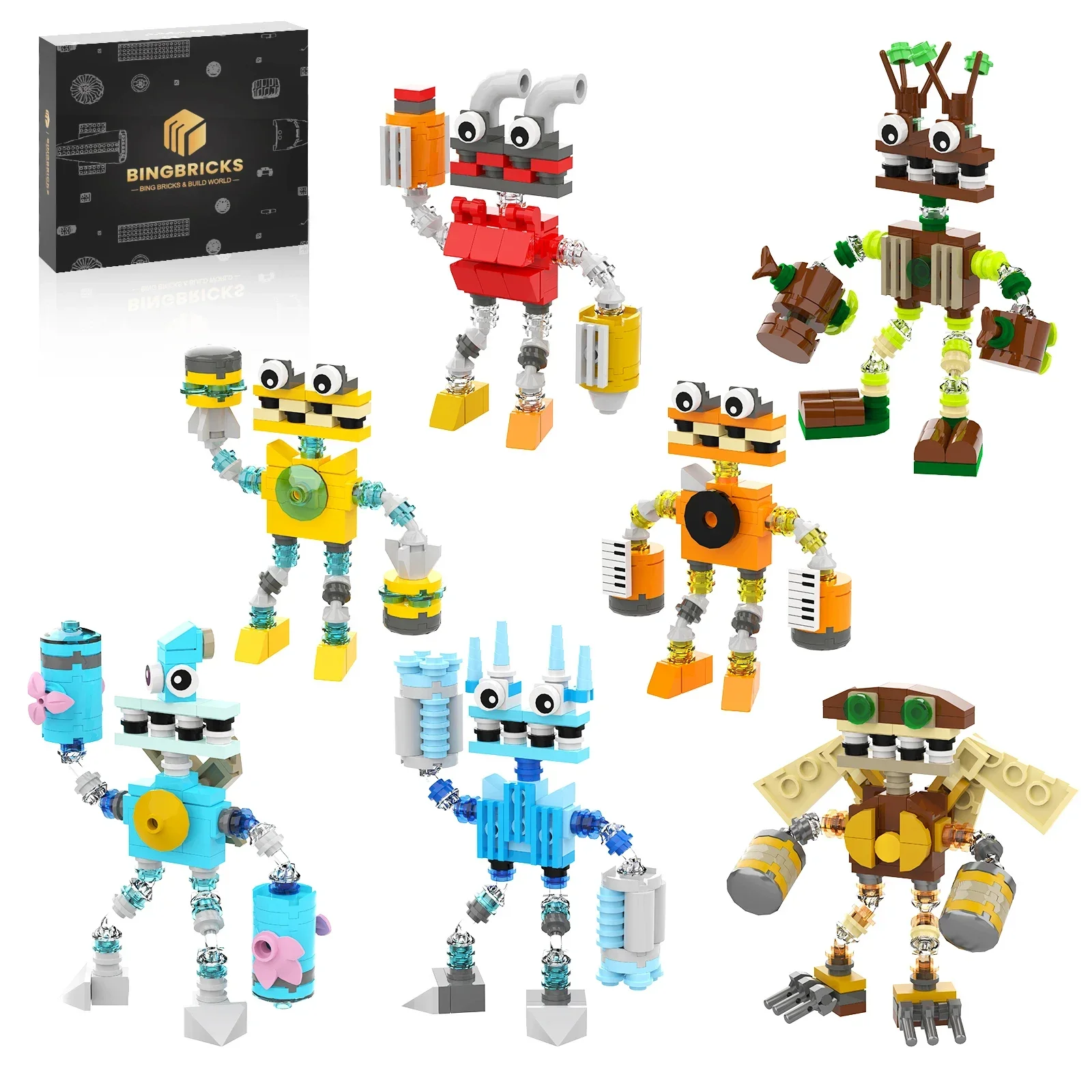 689Pcs Wubbox Building Block Set,7 in 1 Singng Monster Figure Toys Models,Adorable Musical Game Toys,Great Gift Idea for Friends