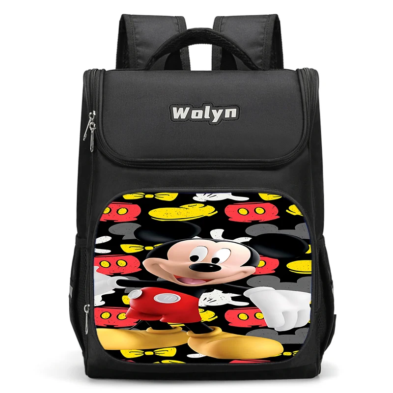 Large Child Cute anime Mickey Minnie Backpack Boy Girls School Bag For Men Women Traveling Backpack Durable and Multi Compartmen