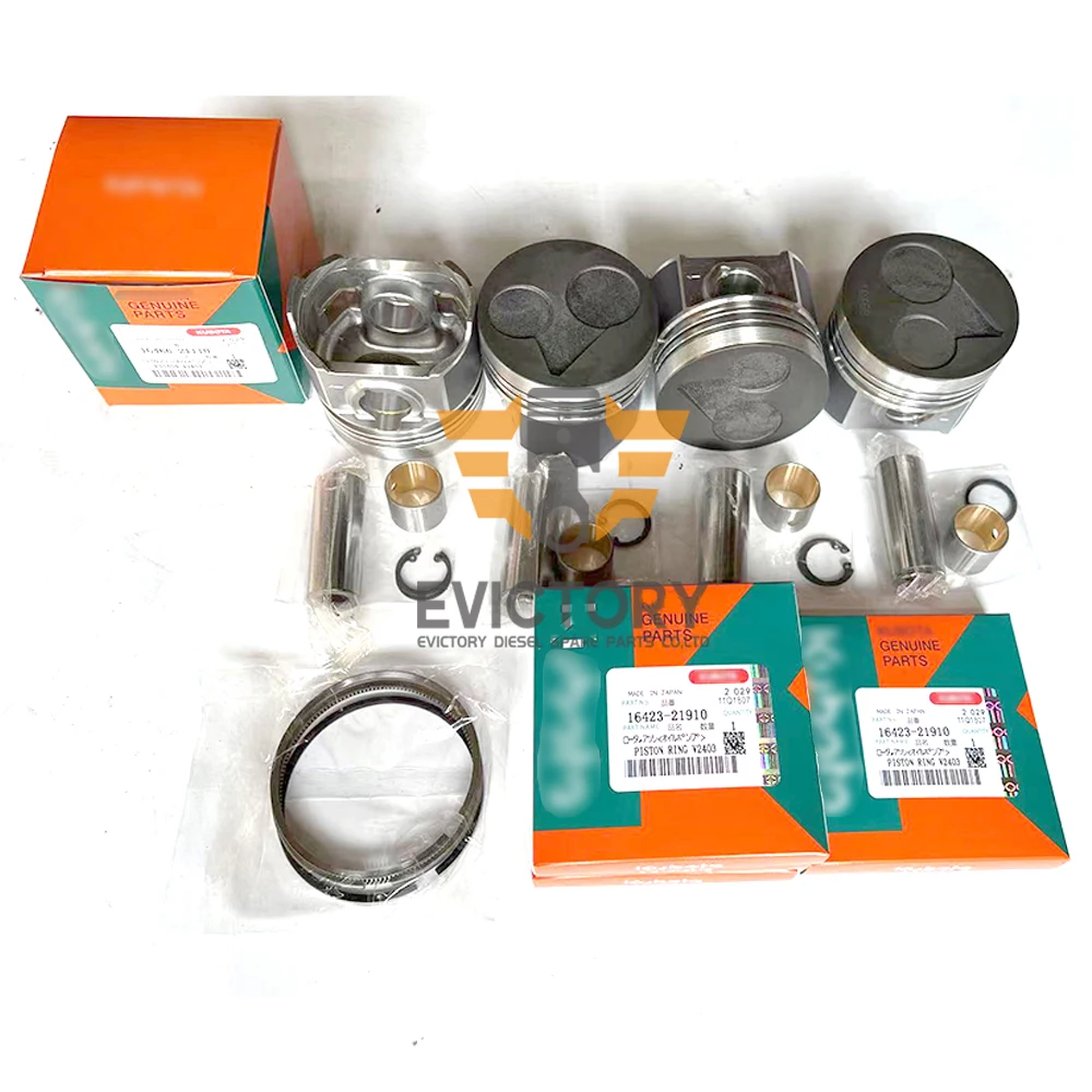 V2403T V2403-T V2403 Piston + Ring For Kubota engine Excavator Tractor rebuild piston set