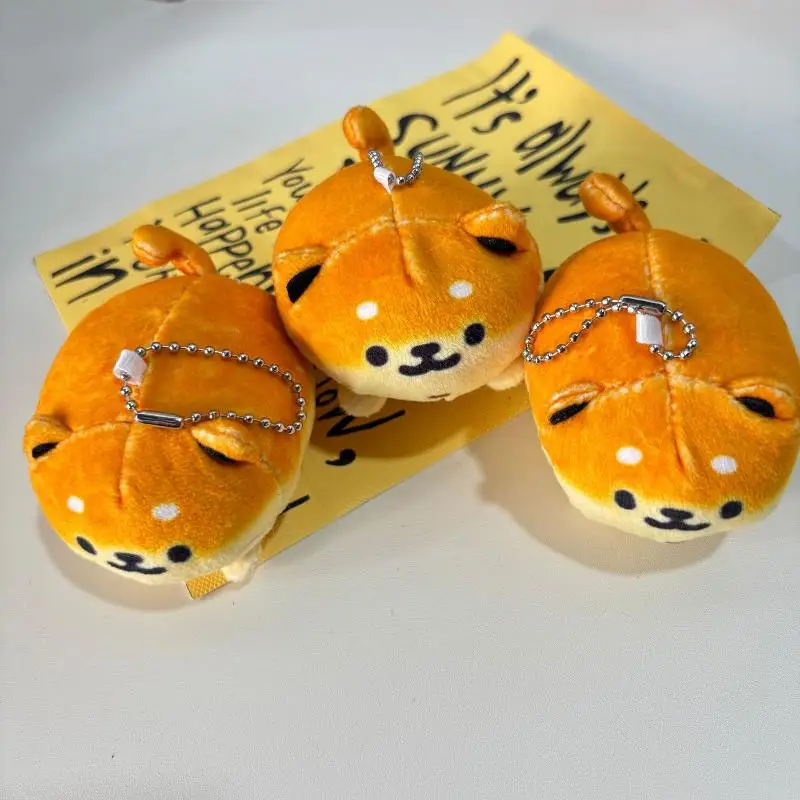 Porte-clés en peluche chien pain, poupée en peluche douce, pendentif de voiture, sac à dos, décor de sac, cadeau pour enfant