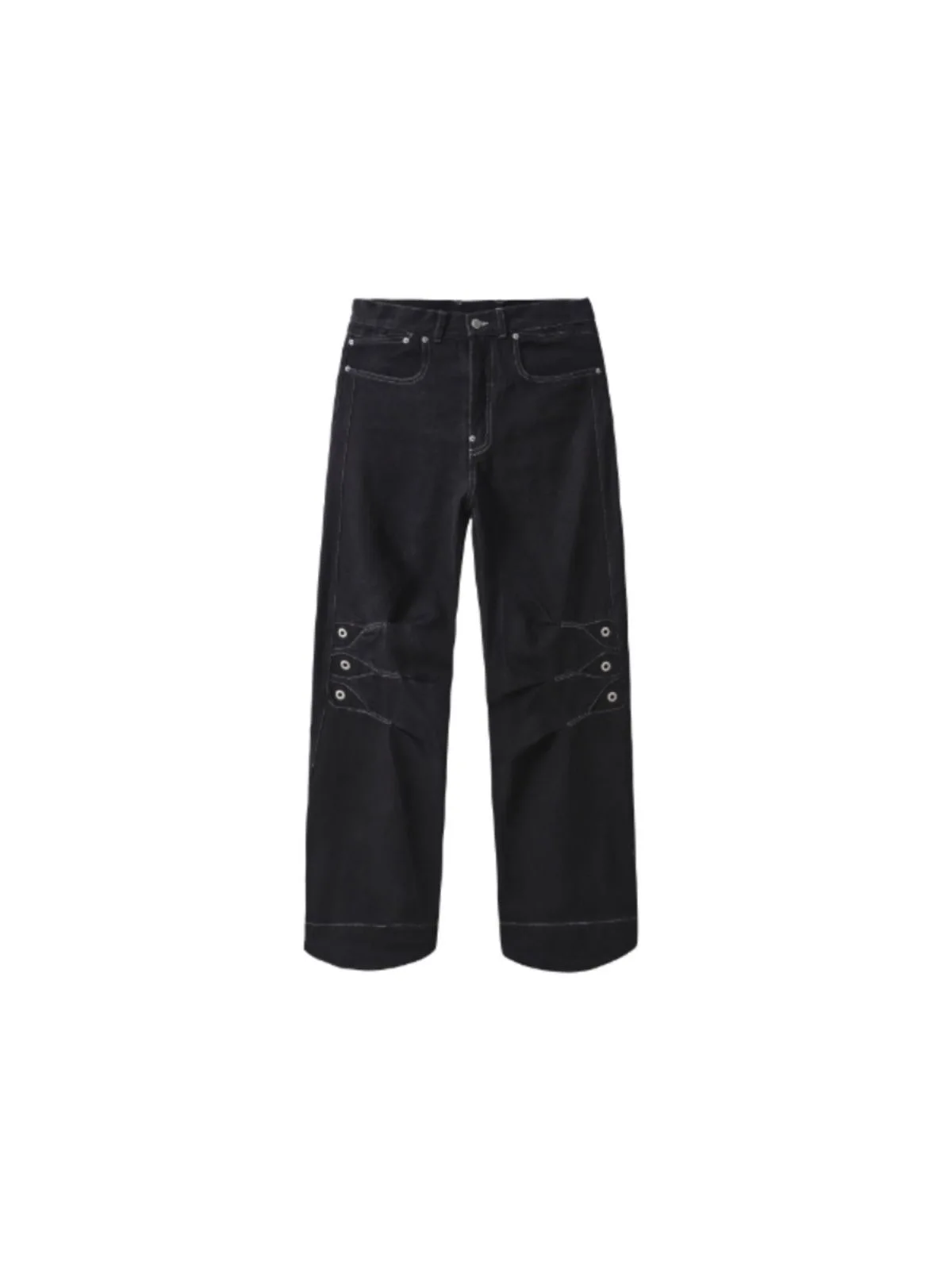 Novo Jeans Masculino Preto Largura Solta com Pernas Retas 2025 Estilo Casual  gem Escura