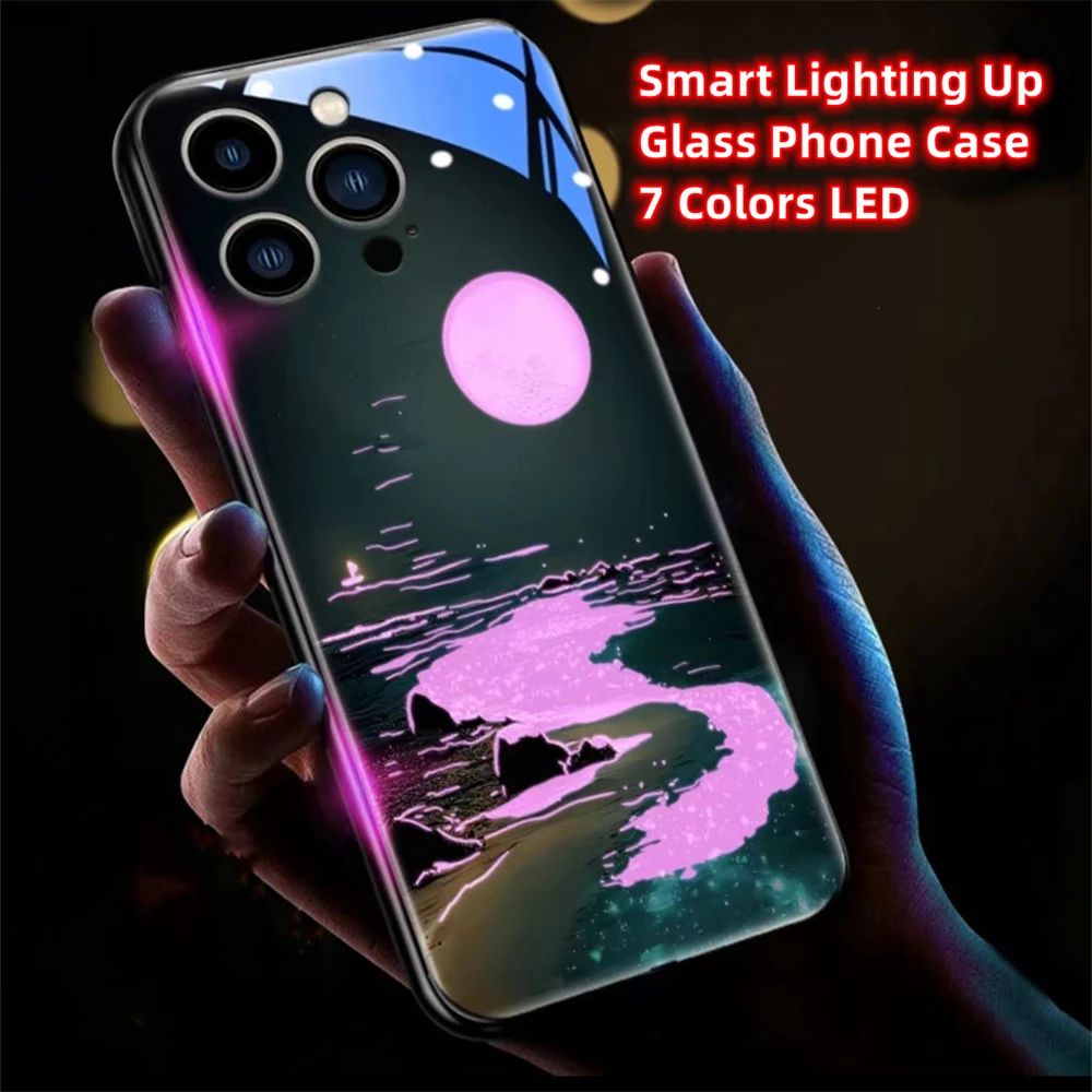 Fluorescent Lunar Sea Design S - Pc Case Tempered Glass ulasan dan harga