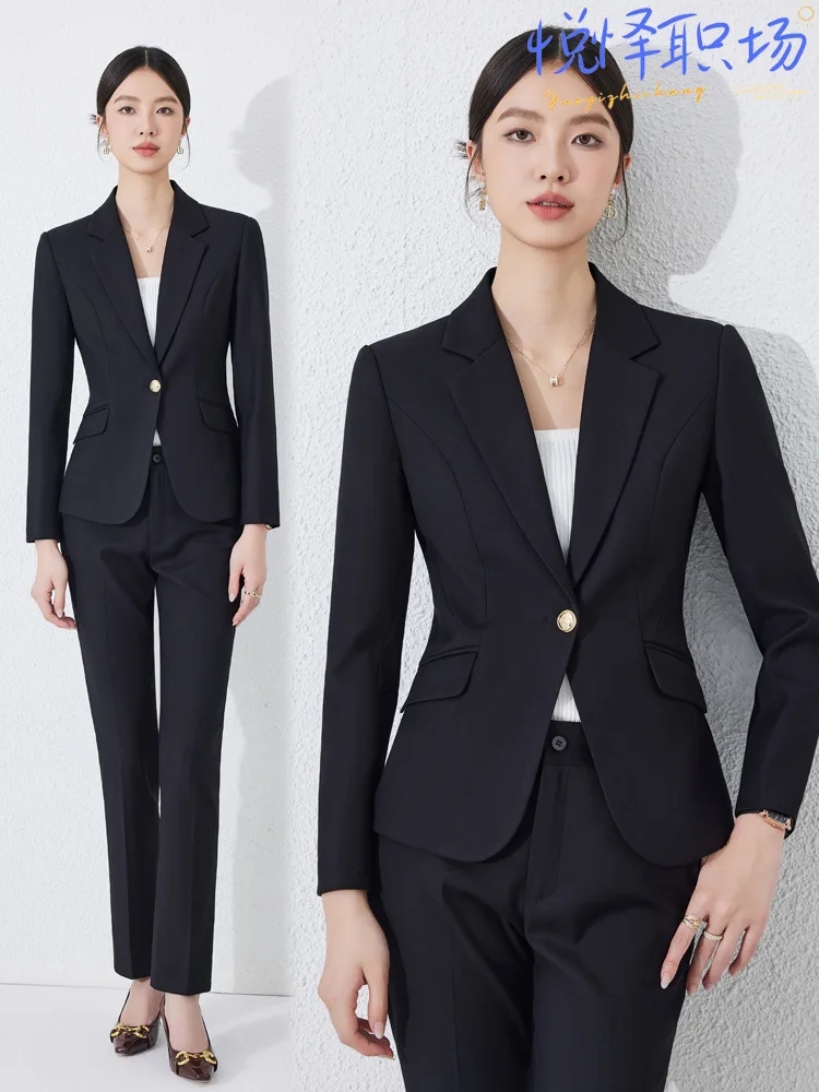 

2025Spring new suit set, high-end professional attire, hotel manager formal wear, interview suit, workwear