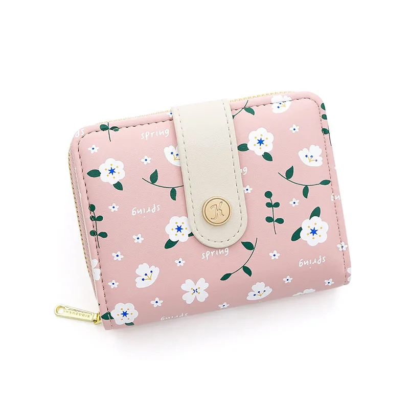 Cartera corta de cuero PU para mujer, monederos femeninos, tarjetero, monedero portátil plegable, nuevo