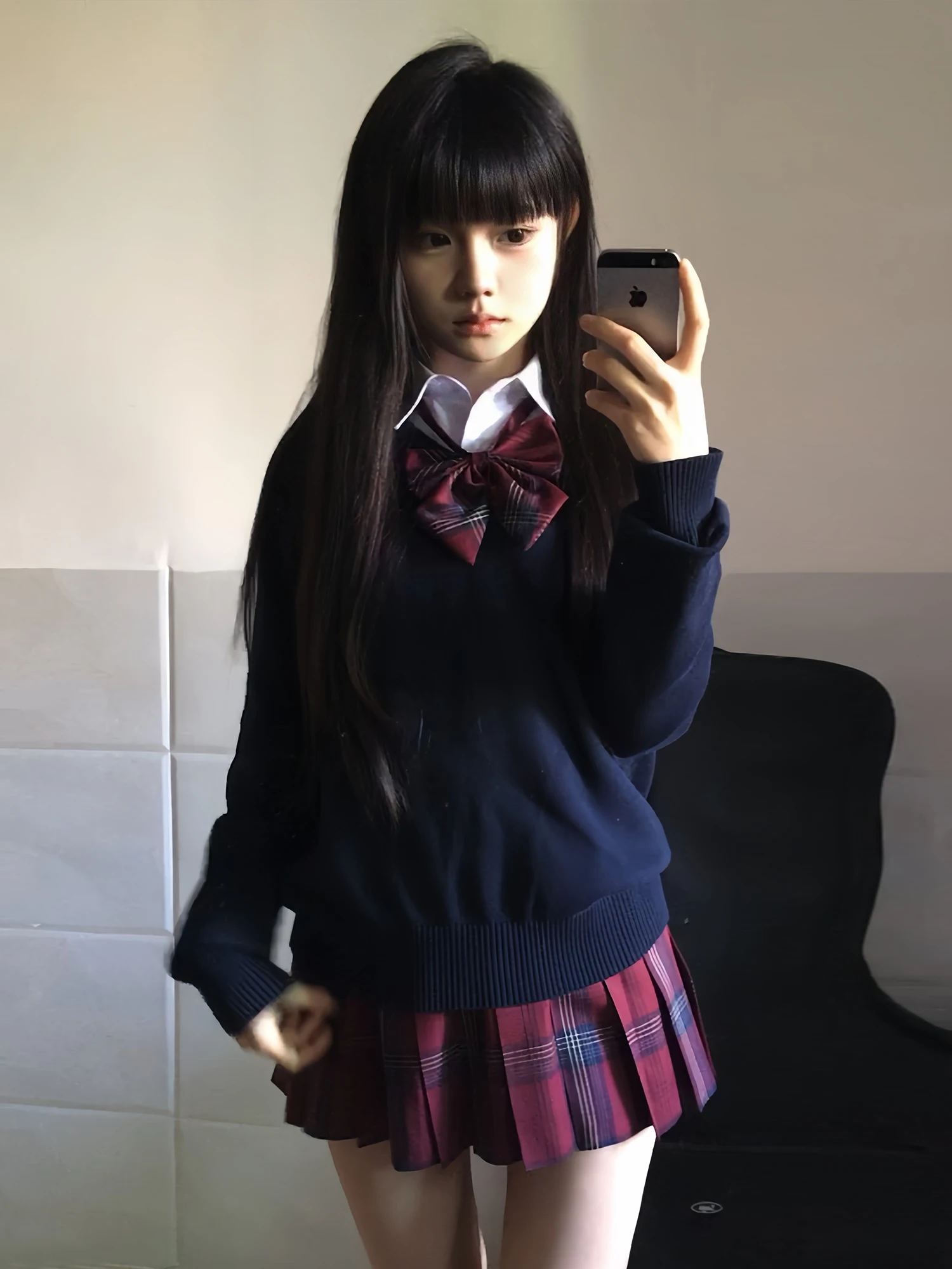 

Оригинальная юбка с высокой талией Cisas, красная в клетку, женская школьная юбка, осенне-зимний сезон, повседневная, для поездок на работу