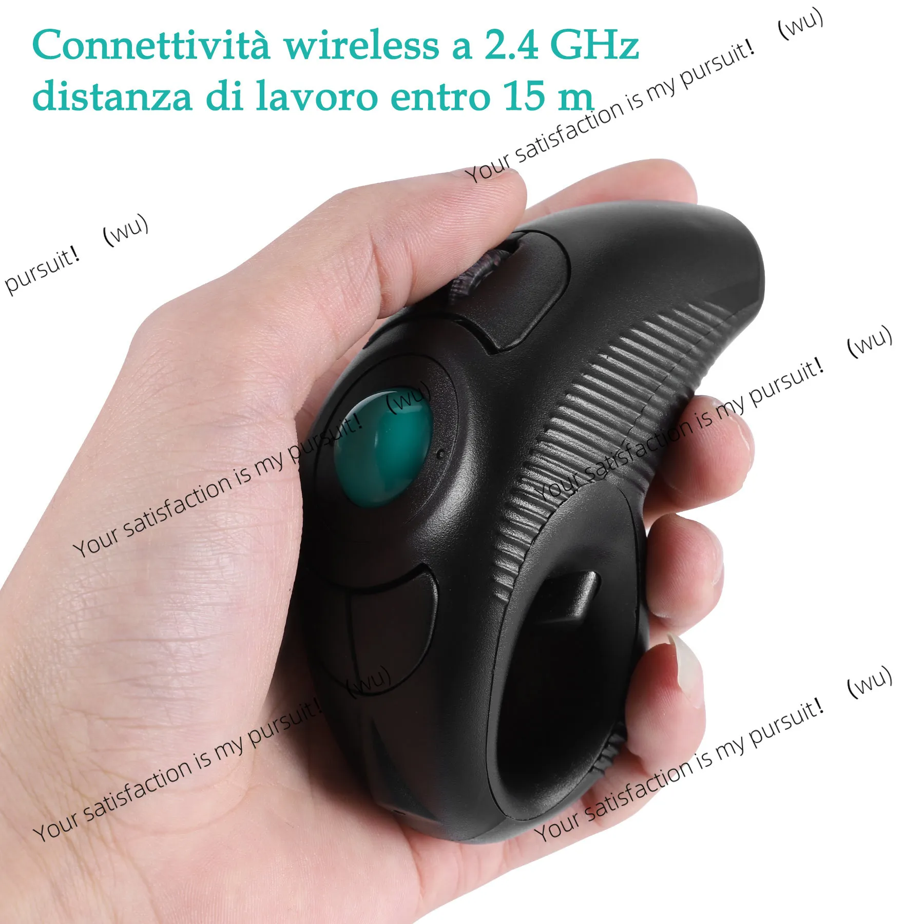 Digital 2.4GHz Wireless Trackball Mouse Ergonomic Design Handheld Optical Mouse for Android TV PC