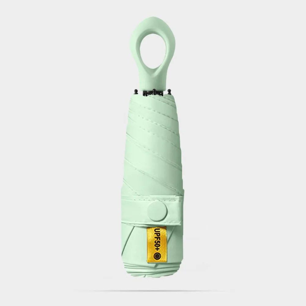 

Anti UV Mini Sun Umbrella Lightweight with Buckle Handle Portable Rain Umbrella Windproof Five-Folding Parasol Travel