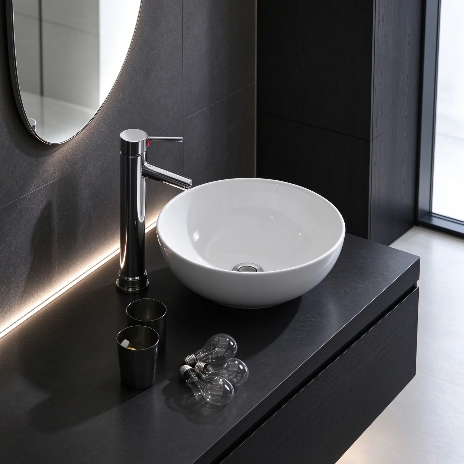 White Marble Oval Ceramic Vessel Sink Faucet Combo Above Counter Vanity Bar Basin Bowl for Bathroom Countertop