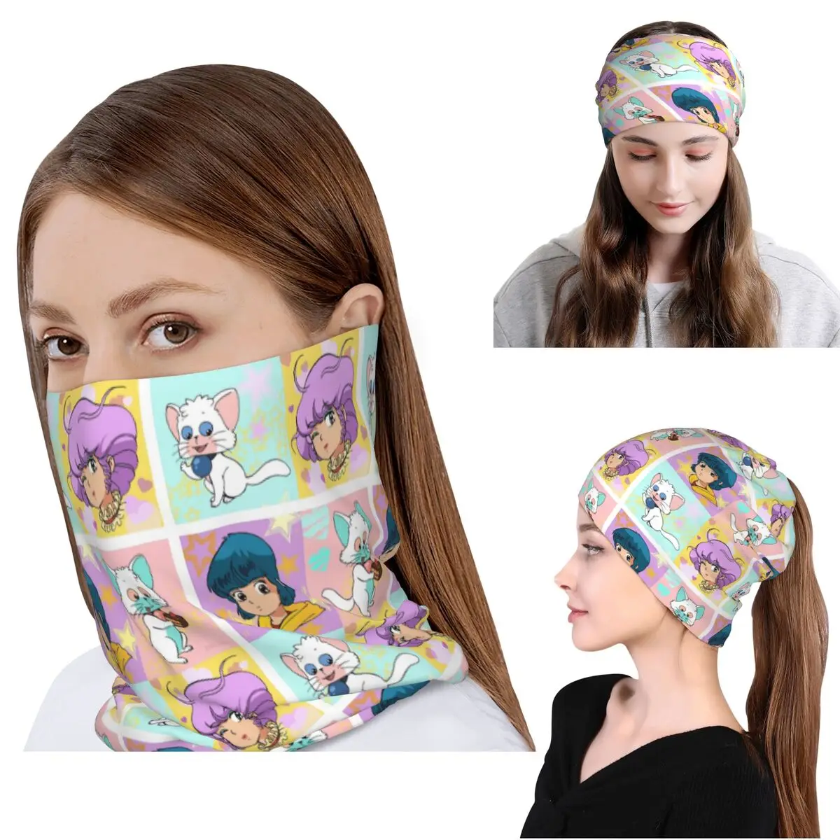 

Многофункциональная маска-бандана Creamy Mami - Yu - Posi - Nega: шарф, повязка на голову, шапка-бини для мужчин и женщин, дышащая, для взрослых