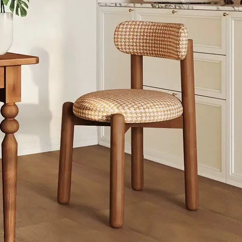 

Solid wood dining chair retro back chair casual restaurant