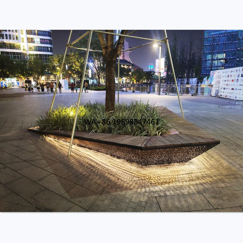 

City Squares Village Friendly Metal Luminous Landscape Garden Street LED Chair Bench