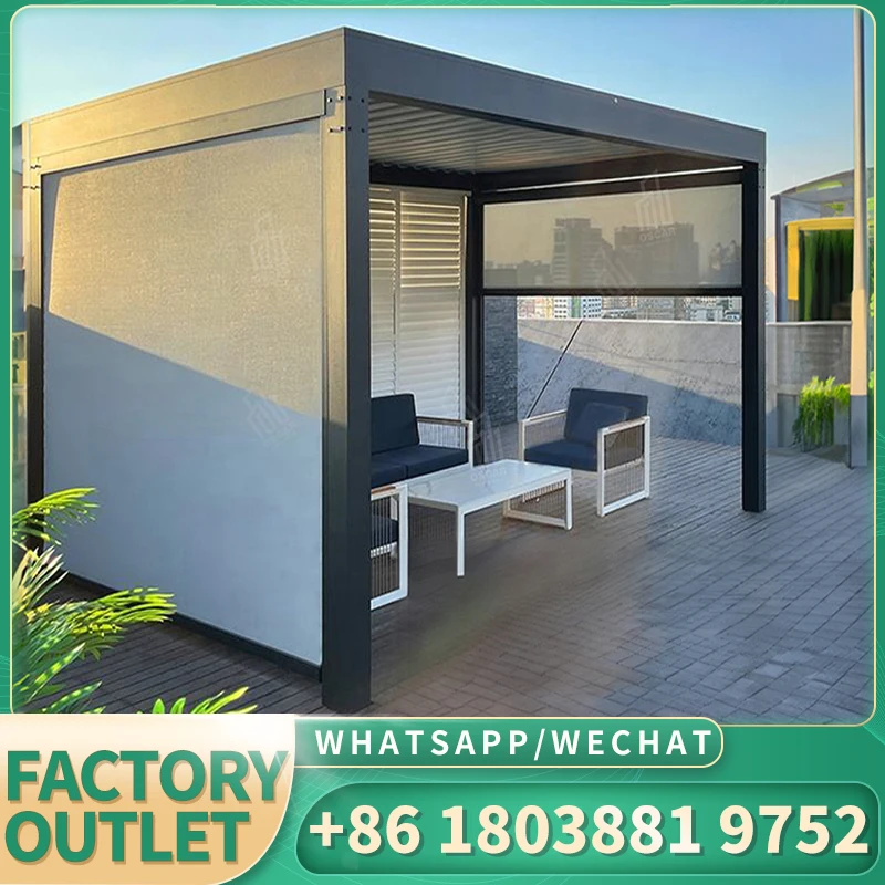 Custom electric roof pergolas bioclimatic para exterior 3x6 2x3m pergolas de aluminio retractable pergola 2x3m