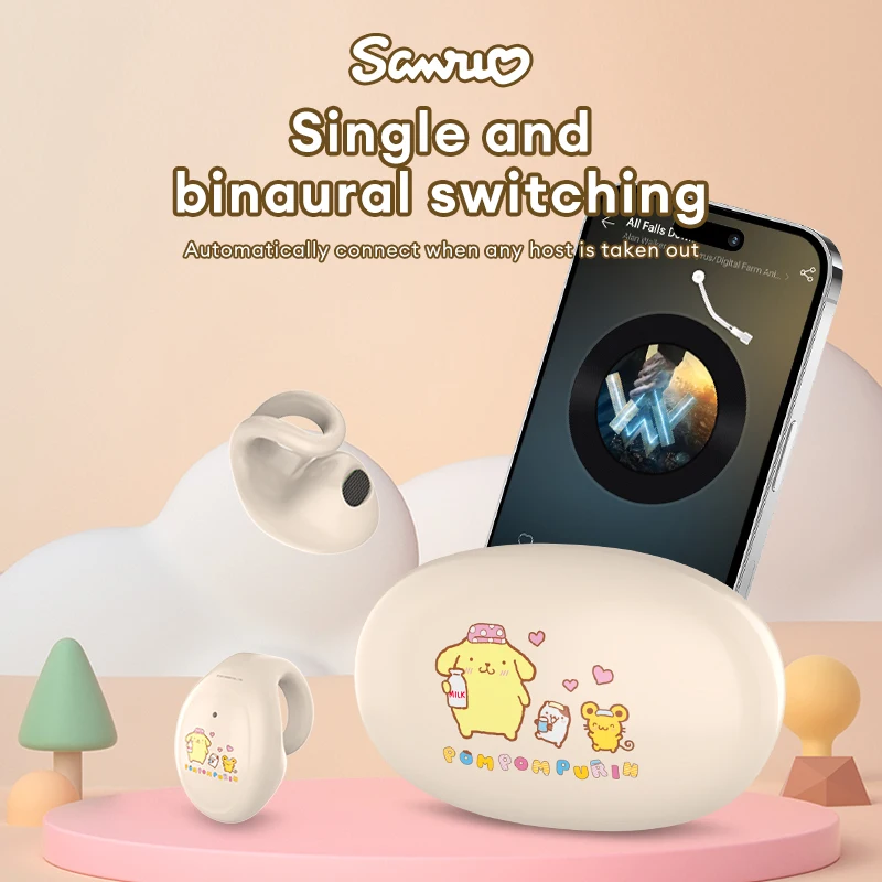 Choice Sanrio BL01 Drahtlose Bluetooth 5.3 Ohrclip-Kopfhörer Smart Touch Cinnamoroll Niedliche Ohrhörer Heavy Bass Musik-Kopfhörer