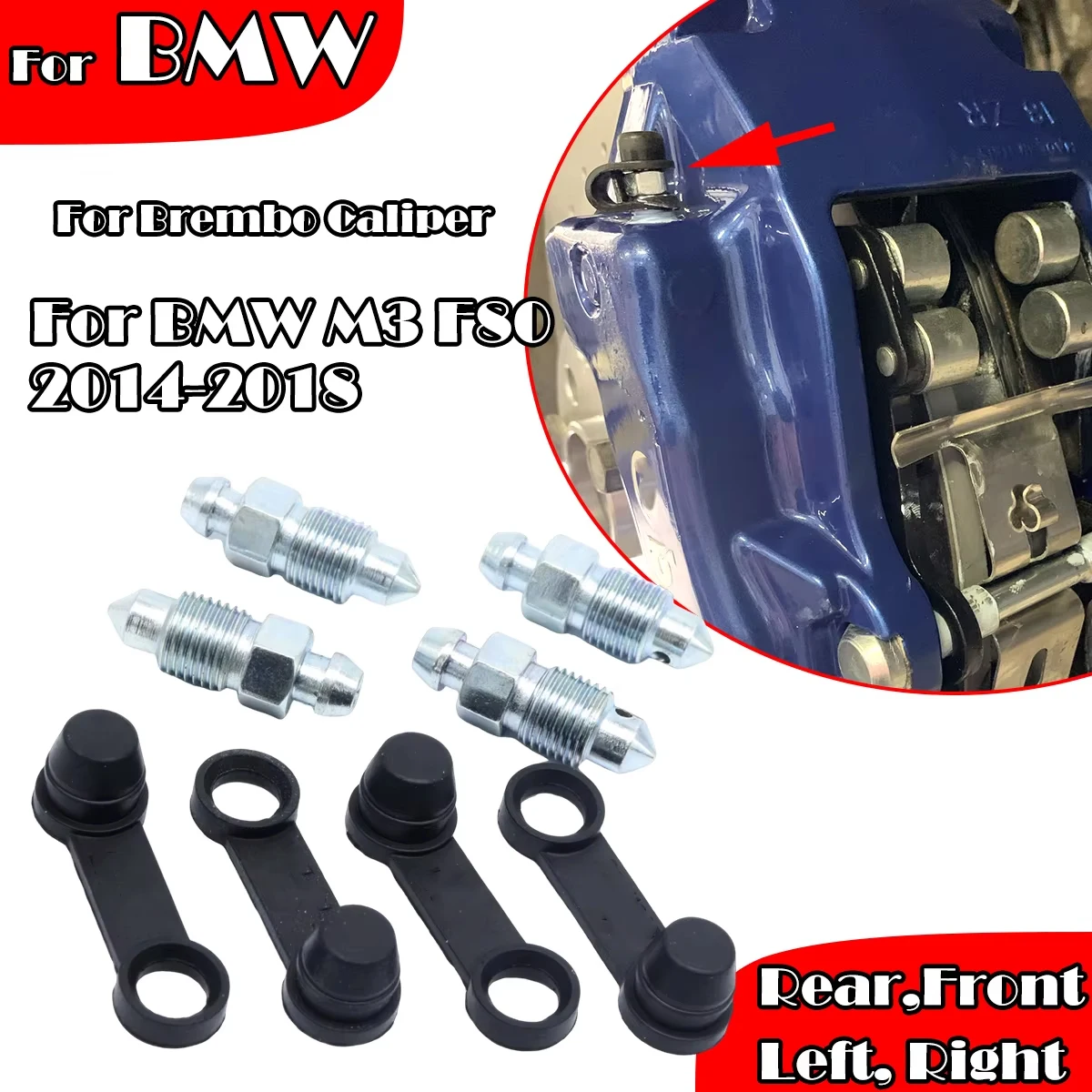 

For BMW M3 F80 2014-2018 Rear Left Right Brake Caliper Bleed Nipples Screws Repair Kit Bleeder Valves Dust Caps Car replacement