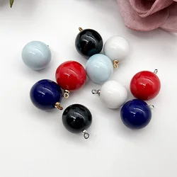 Half Hole Ceramic Bead Ball Pendant DIY Accessories Multicolor Earring Bracelet Necklace Material #TMT05