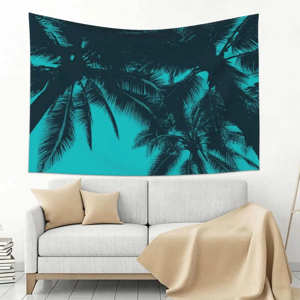 

Palms in summer, blue Tapestry Nordic Home Decor Custom Decor For Bedroom Tapestry
