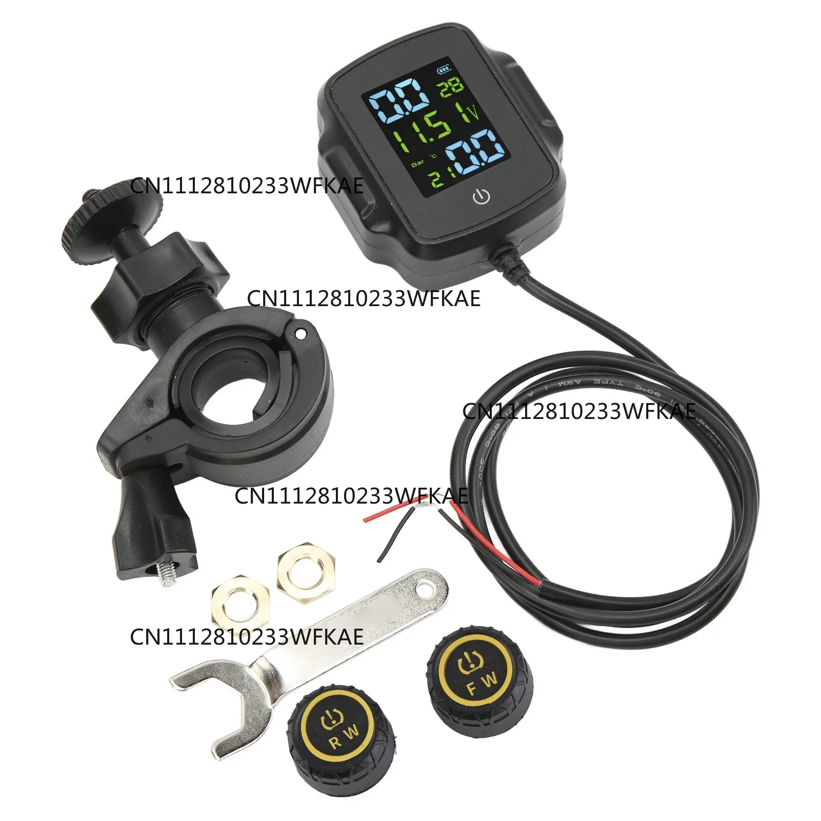 Motorcycle TPMS Tire Pressure Monitoring System With 2 External Sensors Moto Tyre Alarm Systems Real Time 12V USB Charging