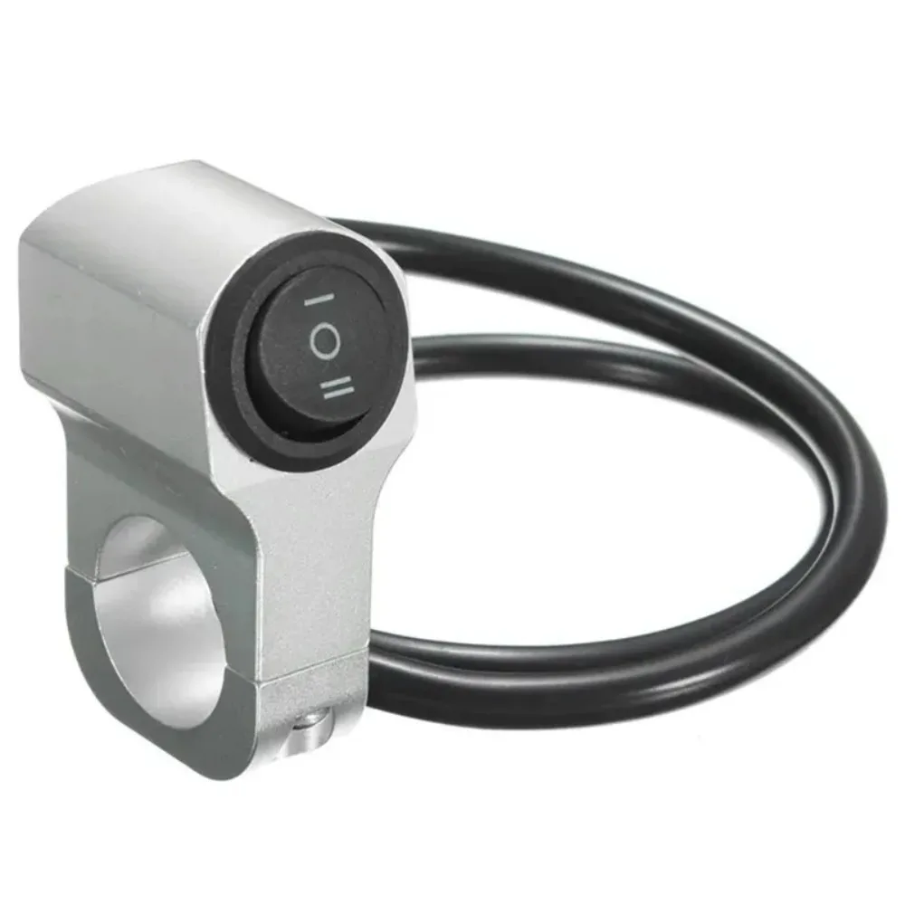 Aluminum Alloy Motorcycle Handlebar Headlight Switch Three-position Waterproof Switch 12V Fog Spotlight Retro Switch 22mm 7/8in