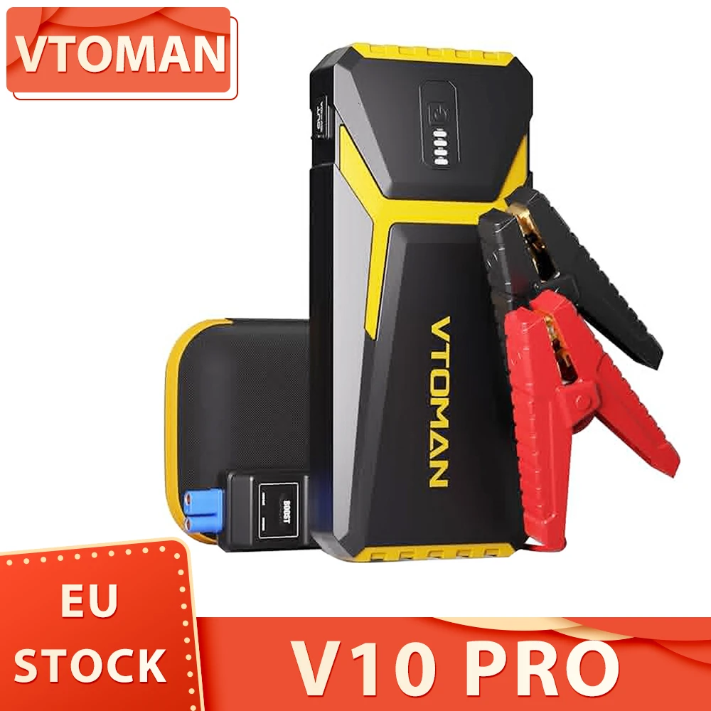 VTOMAN V10 PRO 4500A Car Jump Starter, with LED Lights, Type C Quick Charge, for 12V Vehicles