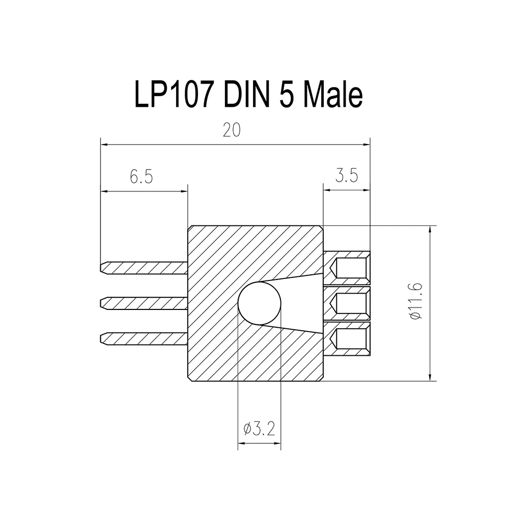 Viborg LP107R sumbat phono pria DIN tembaga murni berlapis Rhodium steker MDIN R steker pria DIN TONEARM steker cocok untuk Reda RB250 251 300 301